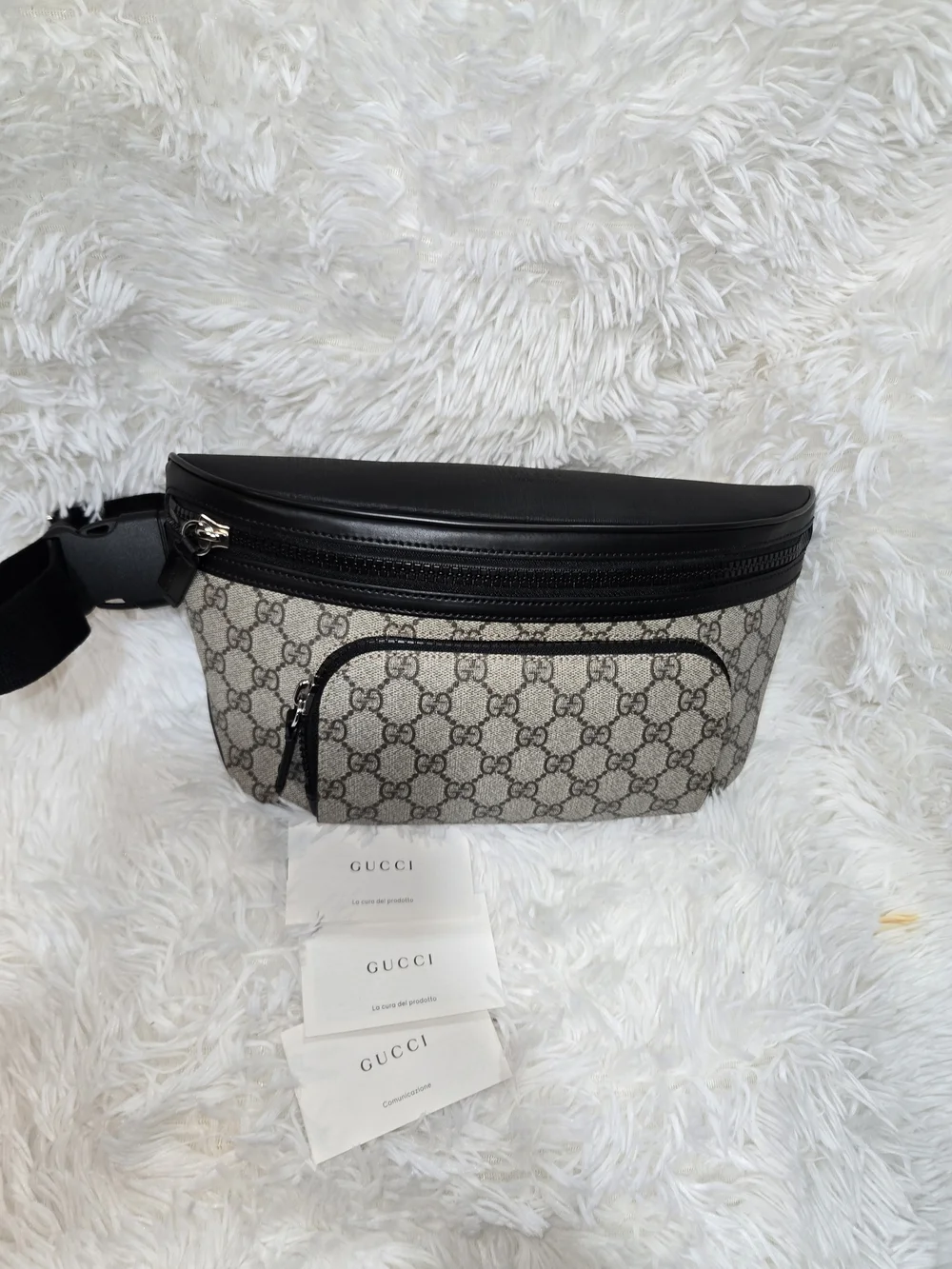 Gucci Beige GG Supreme Canvas Belt Bag